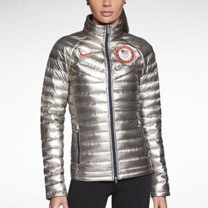 Nike Team USA Olympic Aeroloft Summit 800 Down Puffer Jacket Graphite Gray